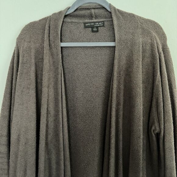 Barefoot Dreams CozyLite Island Wrap Waterfall Cardigan Brown Womens Plus Sz 1X - Picture 6 of 10